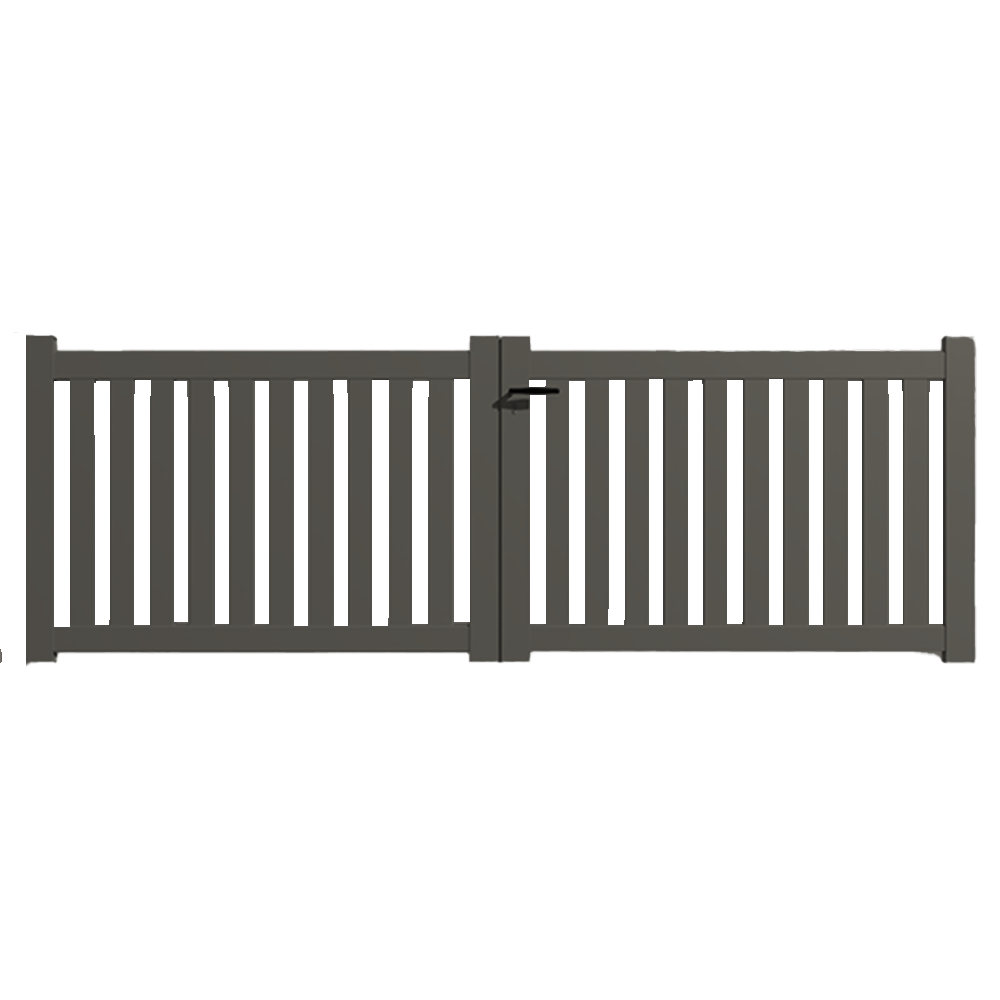 Portail Packit - Portail alu battant ajouré en kit dim. L.3500 (entre piliers) X H.1200 mm  Gris Quartz (RAL 7039)