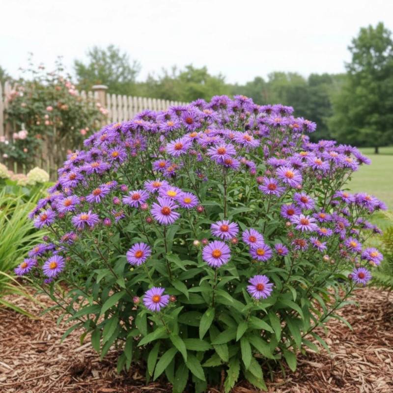 Aster grand d'automne Marina Wolkonsky, Aster novae-angliae à fleurs Violette/ - feuillage Caduc - Godet - 5/20 cm - Imagen 1