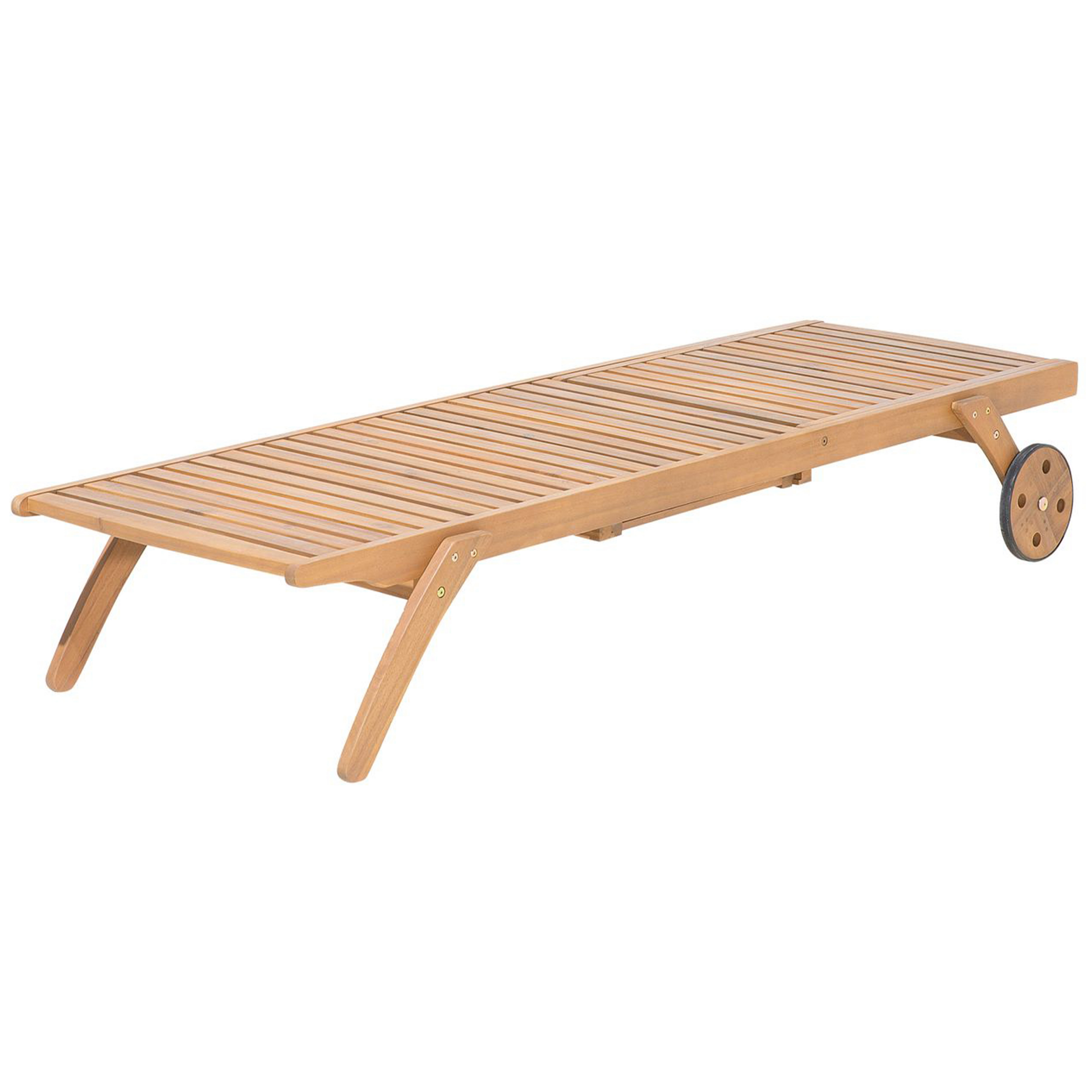 Beliani - Transat Bain de Soleil à Dossier Inclinable en Bois d'Acacia Aspect Naturel et Coussin Gris Design Intemporel pour Jardin Méditerranéen Beliani - Imagen 4