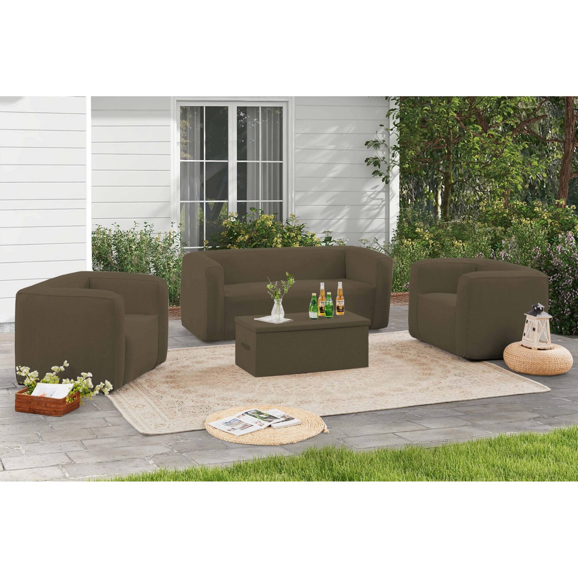 Fauteuil gonflable Terracotta - Intérieur et extérieur - Couleur Camel - Imagen 5