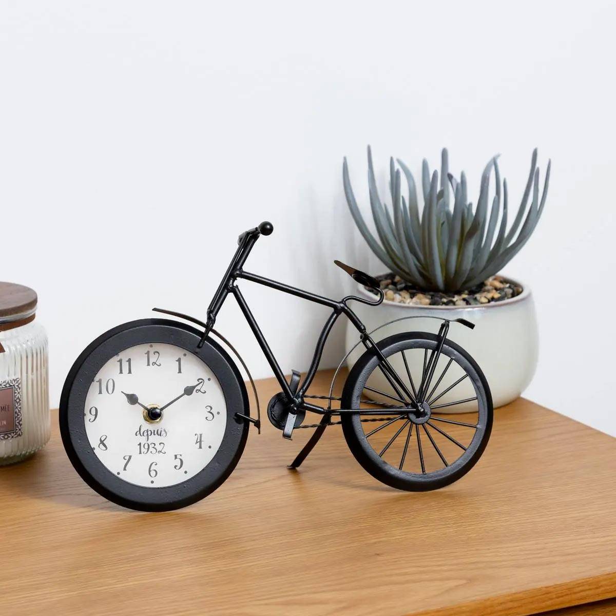 Atmosphera - Horloge vélo à poser métal noir H18cm - Atmosphera Créateur d'intérieur - Imagen 3