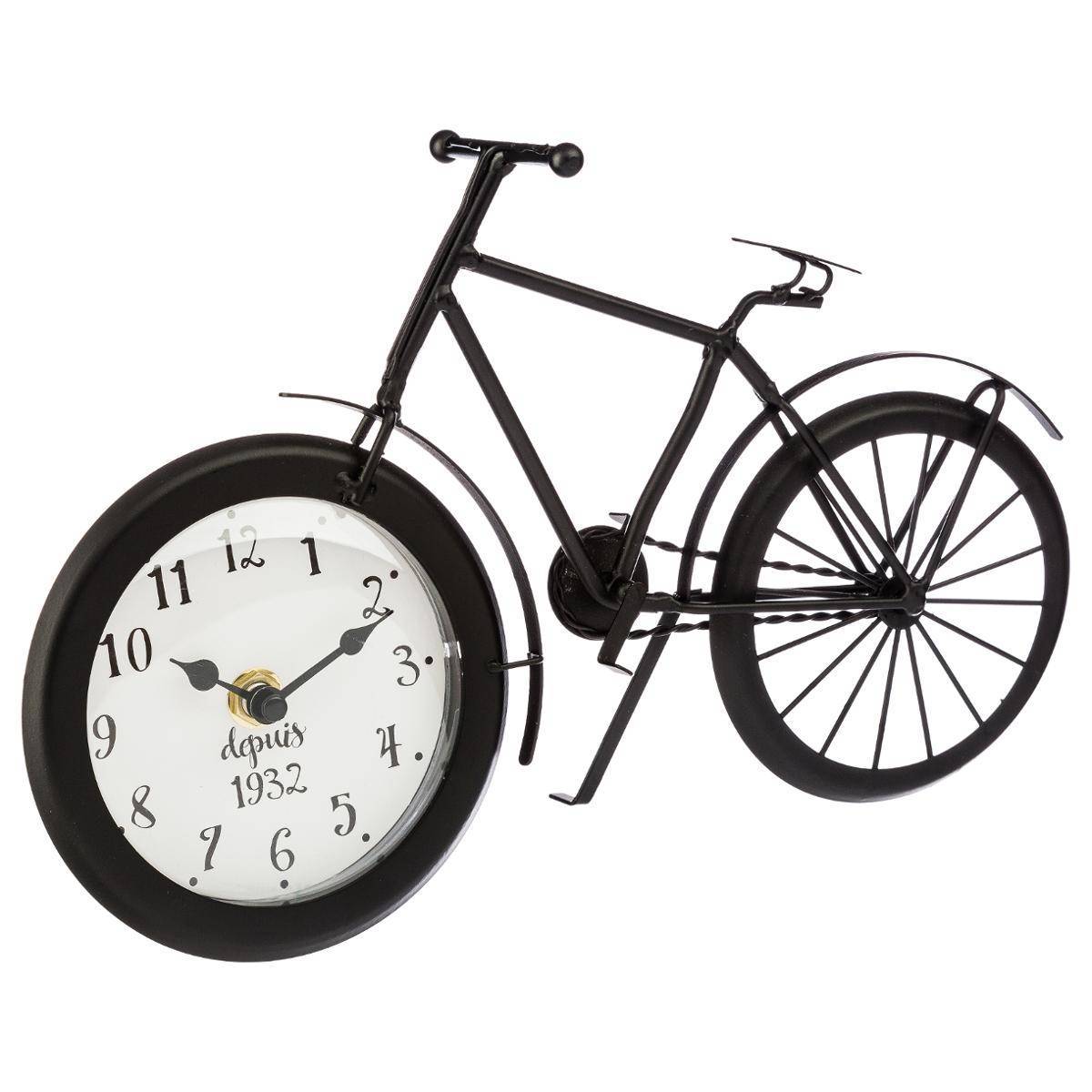 Atmosphera - Horloge vélo à poser métal noir H18cm - Atmosphera Créateur d'intérieur - Image 1