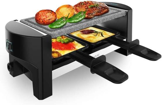 Mini raclette 320 W 2 poêles antiadhésives