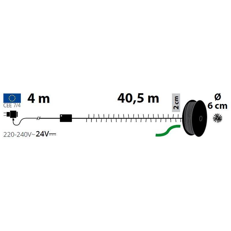 Lotti - Guirlande lumineuse Boa 40M 2000 LED blanc chaud câble vert foncé 8 effets Lotti - Imagen 3