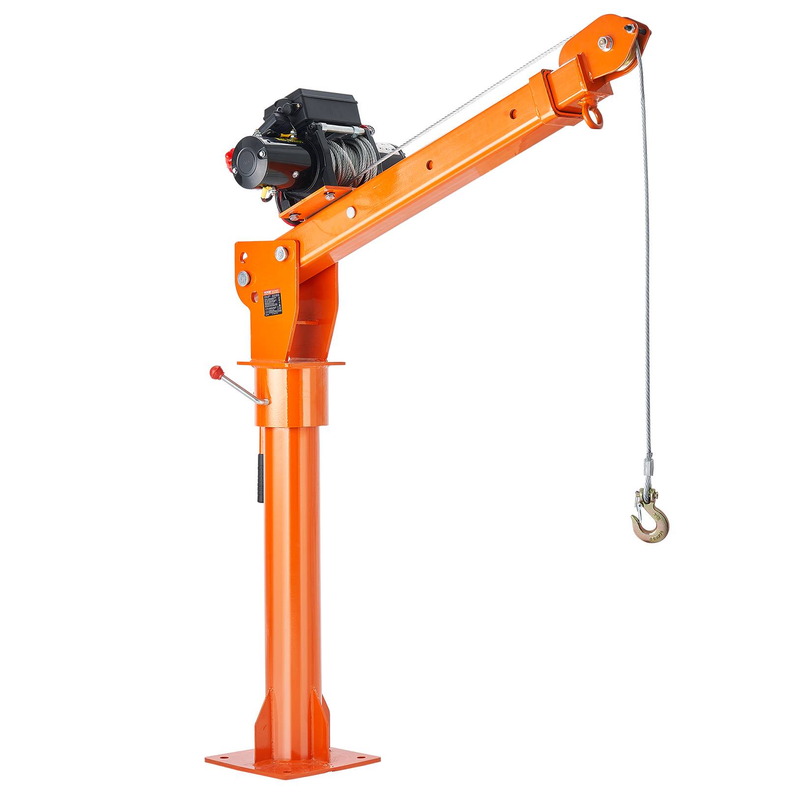VEVOR Grue electrique sur attelage 998kg,treuil 2722kg,acier, pivot 360,pour chantier - Image 1