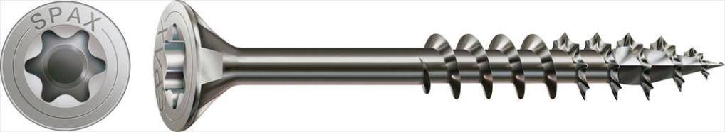 Spax - Lot de 80 vis inox tête fraisée torx SPAX, Diam.6 mm x L.80 mm - Image 2