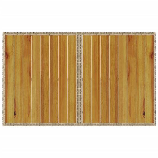 Table de Jardin 4 Personnes 110cm en Résine Tressée Beige et Plateau en Bois d'Acacia – ComfortXL Outdoor Living - Image 7