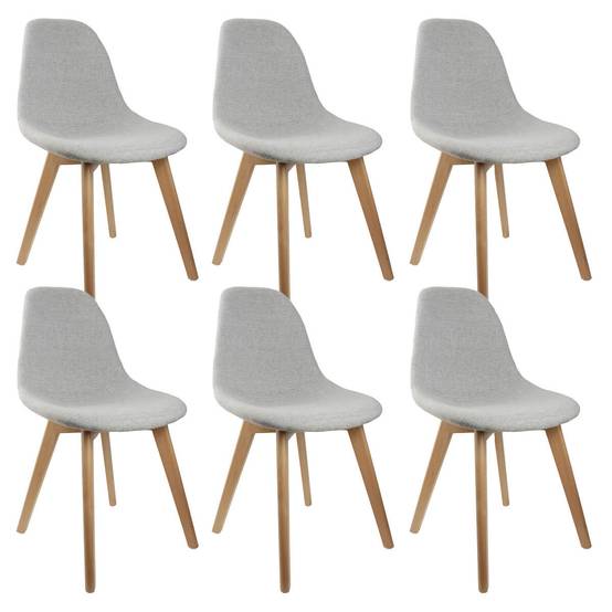 ALTOBUY - Lot de 6 Chaises Scandinaves Grises - MEDYNA - Image 1