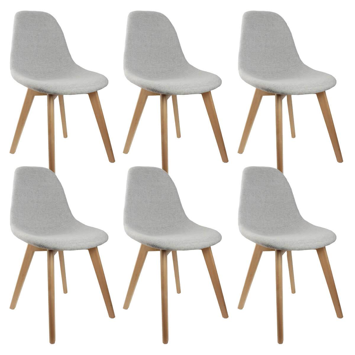 ALTOBUY - Lot de 6 Chaises Scandinaves Grises - MEDYNA - Image 1