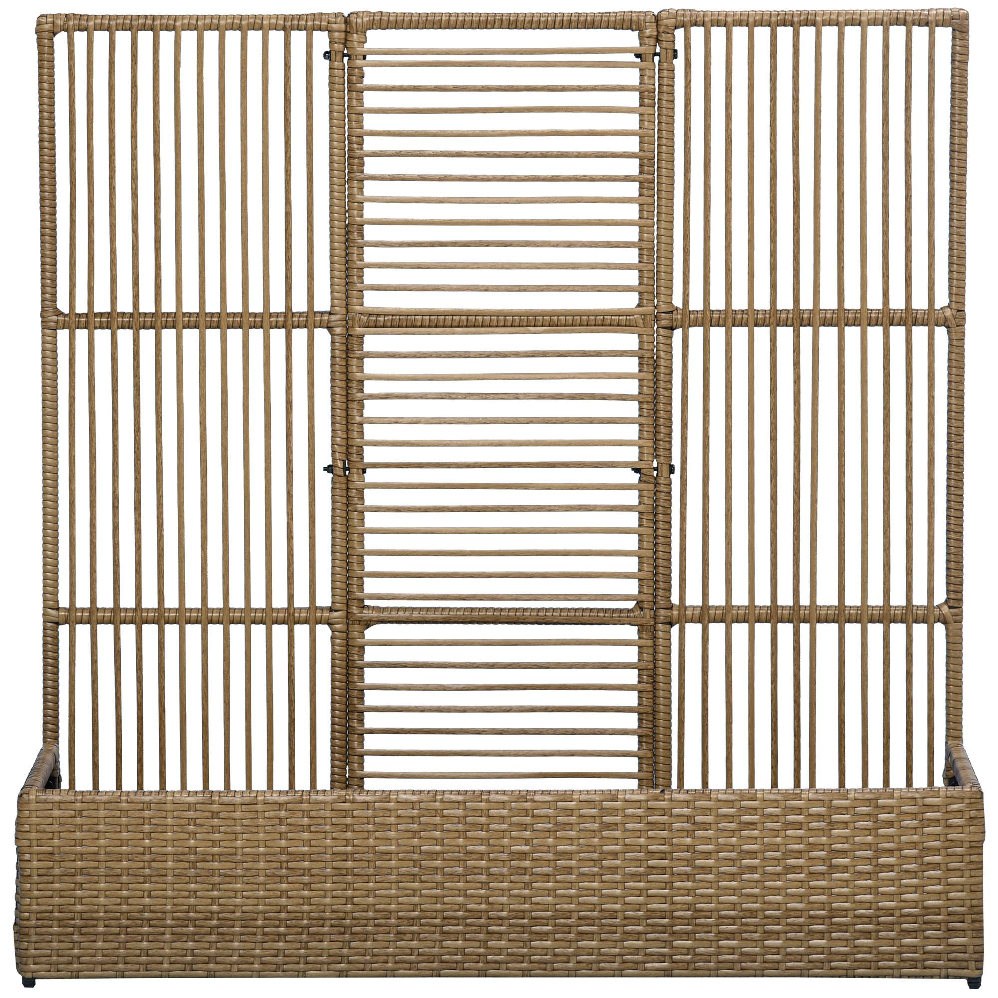 Jardinière avec treillis résine tressée et acier naturel 103 x 29 x 103 — free download