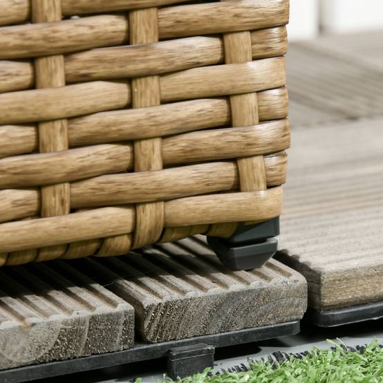 Jardinière avec treillis résine tressée et acier naturel 103 x 29 x 103 cm - PANGIVO - Image 9