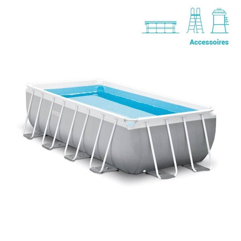 Piscine tubulaire Prism rectangulaire 4.88 x 2.44 x 1.07m Intex + accessoires - Image 2