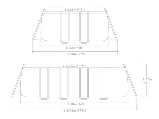 Piscine tubulaire Prism rectangulaire 4.88 x 2.44 x 1.07m Intex + accessoires - Image 8