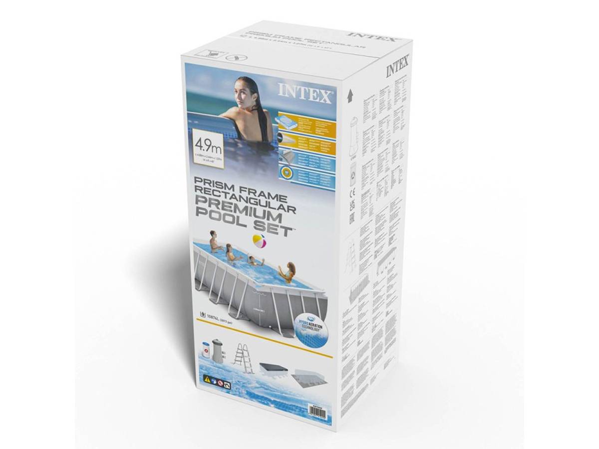 Piscine tubulaire Prism rectangulaire 4.88 x 2.44 x 1.07m Intex + accessoires - Image 7