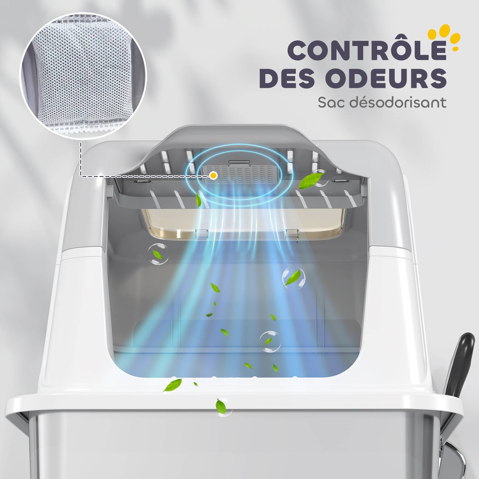 ComfortXL - Maison de toilette acier inoxydable intérieur sortie supérieure 60x40x41cm blanc - ComfortXL Outdoor Living - Image 10