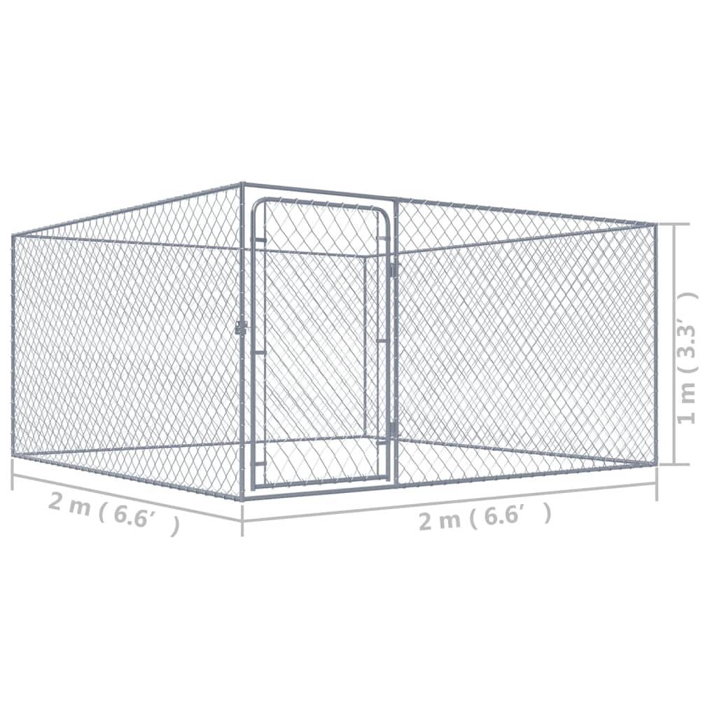 Vidaxl - Chenil extérieur pour chiens Acier galvanisé 2x2x1 m vidaXL 170819 - Imagen 3