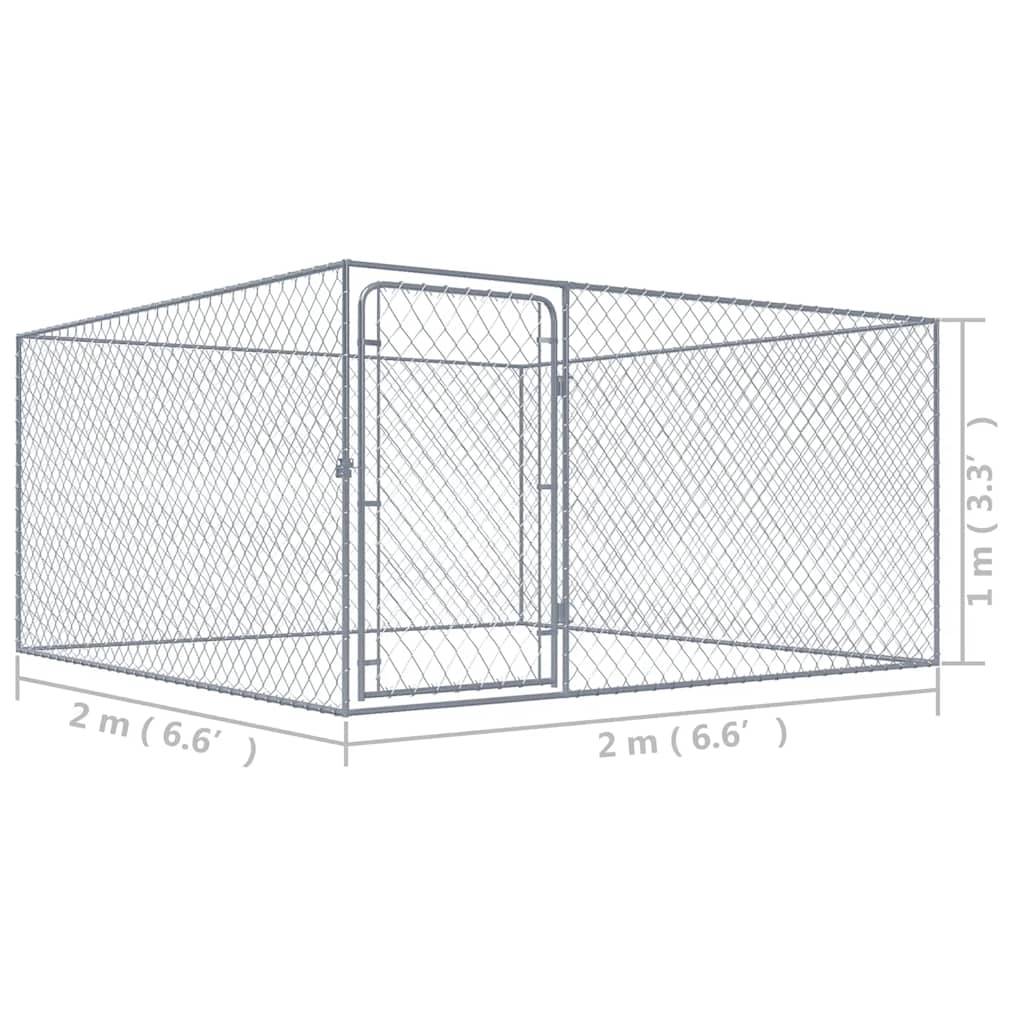 Vidaxl - Chenil extérieur pour chiens Acier galvanisé 2x2x1 m vidaXL 170819 - Imagen 6