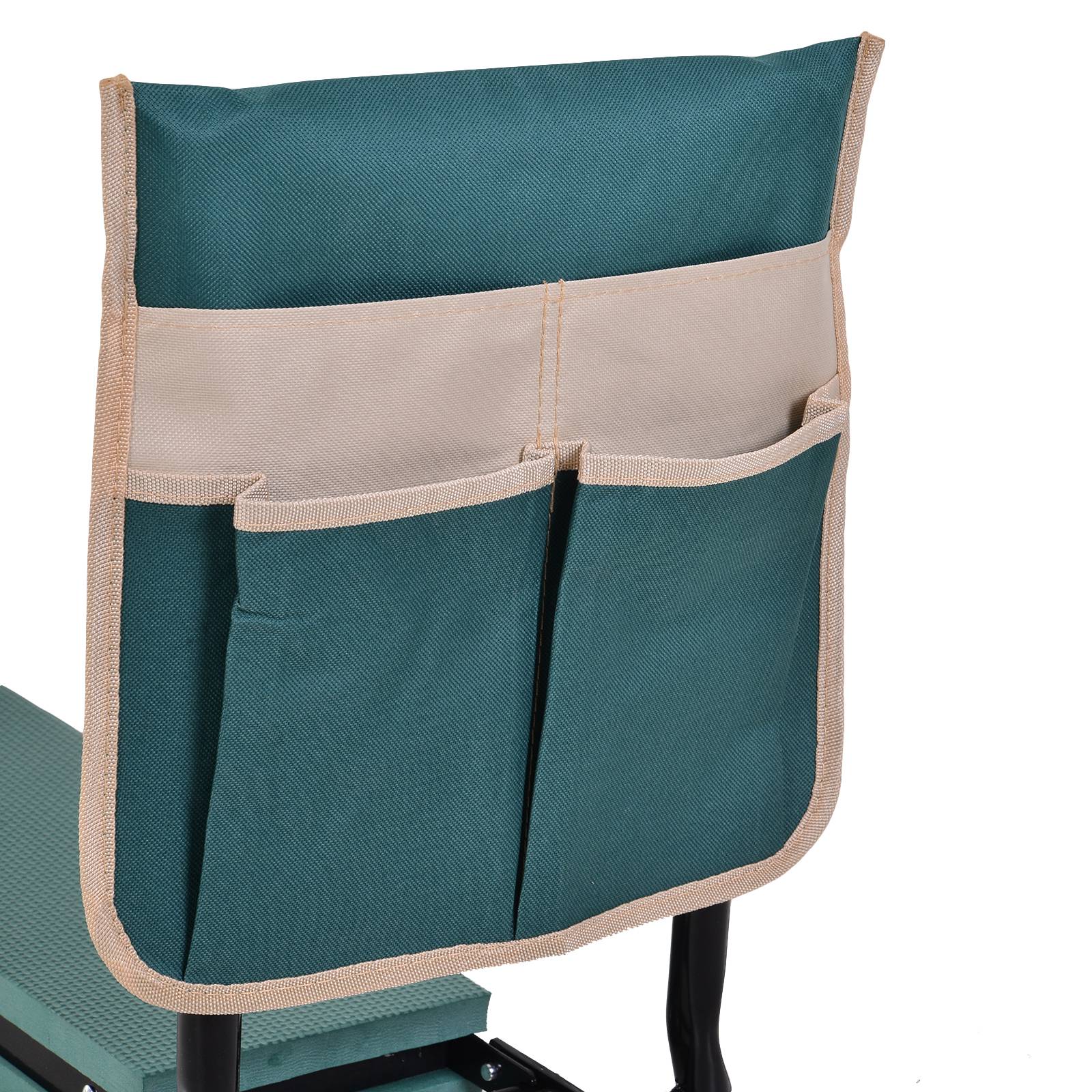 Outsunny - Tabouret Jardin Pliable Agenouilloir Siège avec Coussin Pochette Rangement Outils Vert - Outsunny - Image 7