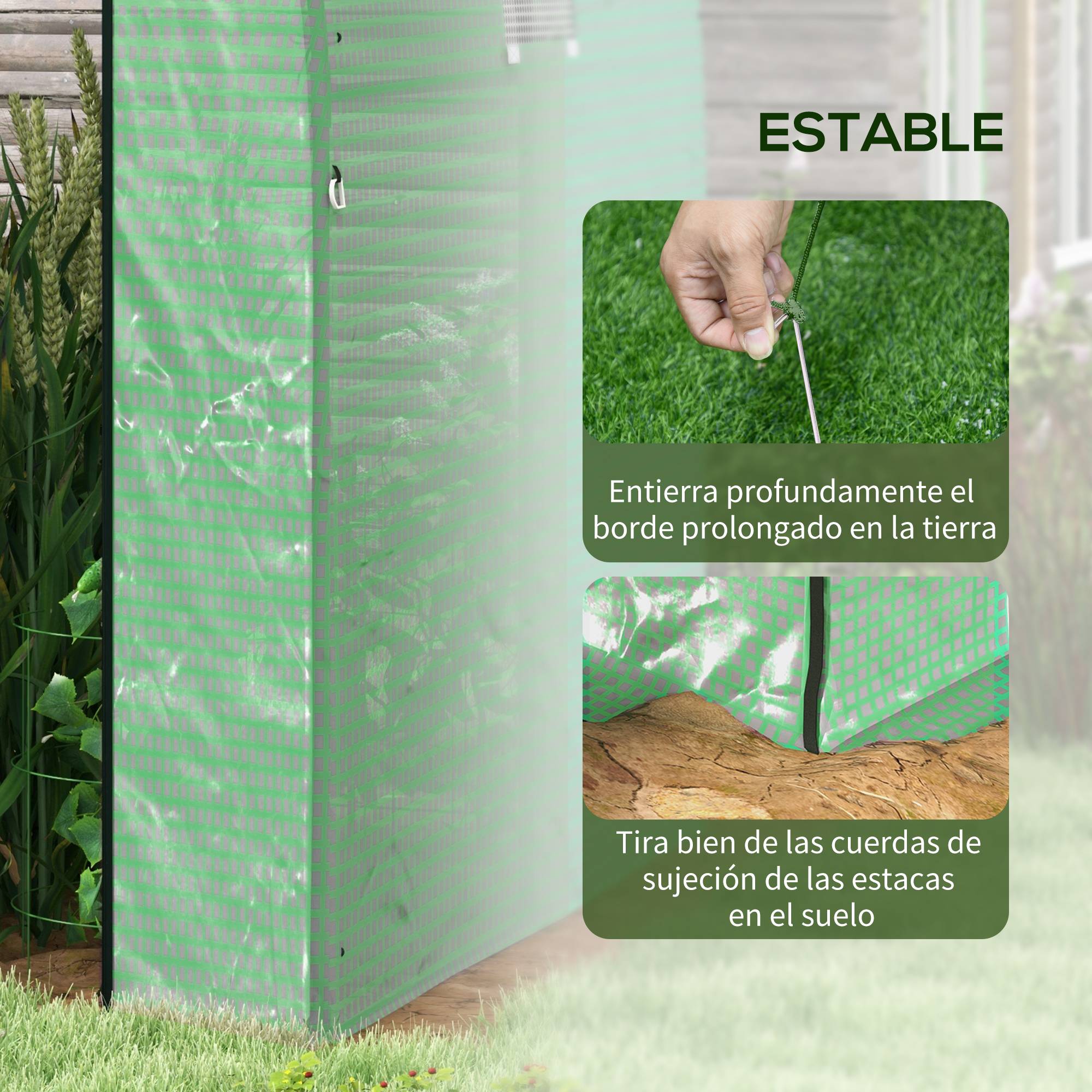 ComfortXL - Serre Tunnel de Jardin Compacte 3.24m² avec 2 Portes et 2 Fenêtres 180x180x200 cm Vert - ComfortXL Outdoor Living - Image 9