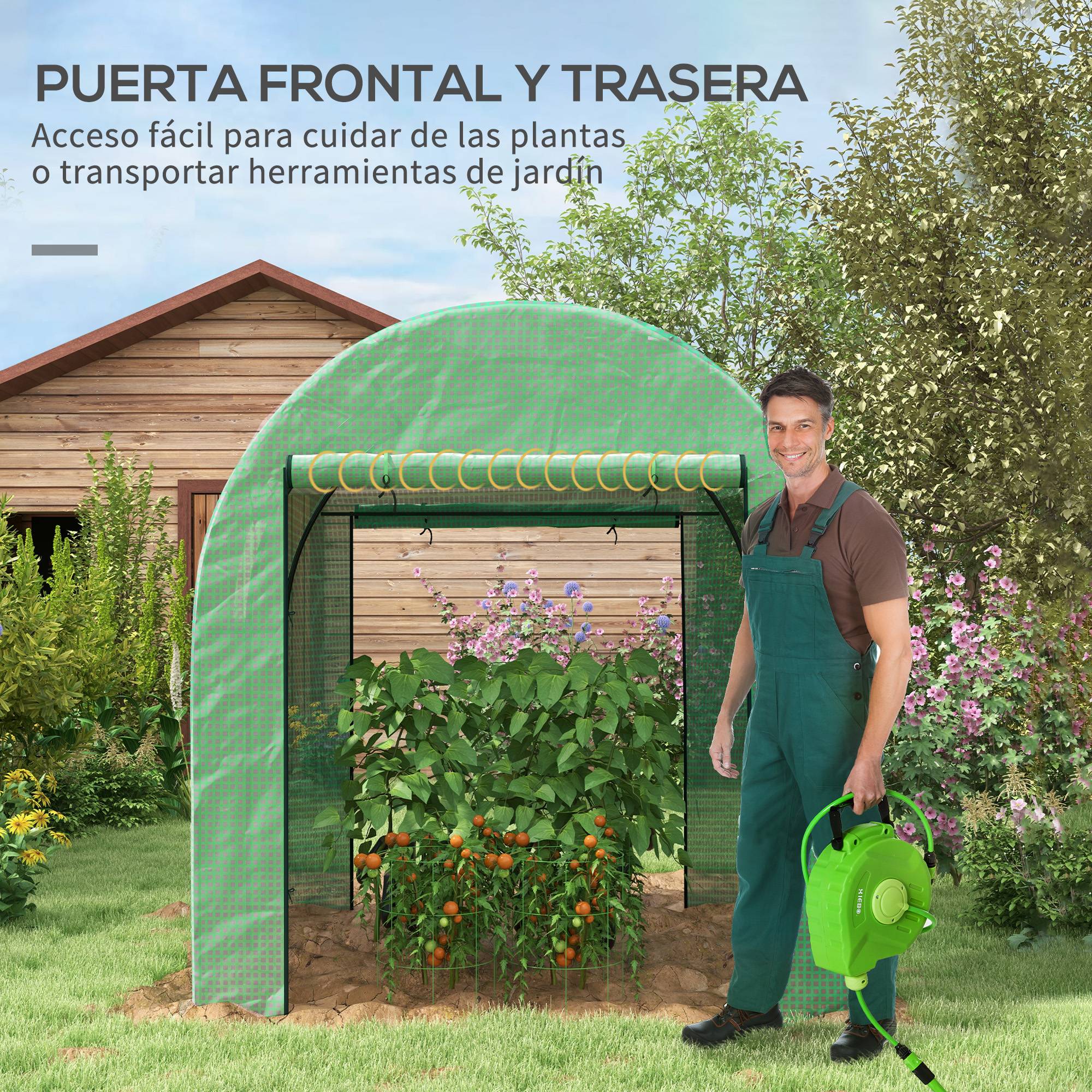 ComfortXL - Serre Tunnel de Jardin Compacte 3.24m² avec 2 Portes et 2 Fenêtres 180x180x200 cm Vert - ComfortXL Outdoor Living - Image 7