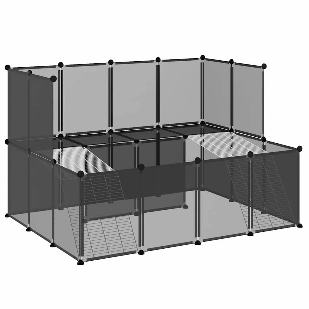 Vidaxl - Cage pour petits animaux Noir 143x107x93 cm PP et Acier vidaXL 340569 - Imagen 2