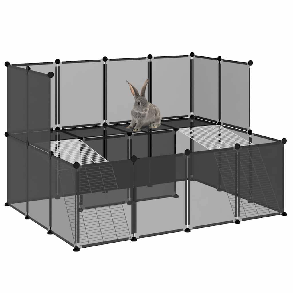Vidaxl - Cage pour petits animaux Noir 143x107x93 cm PP et Acier vidaXL 340569 - Imagen 7