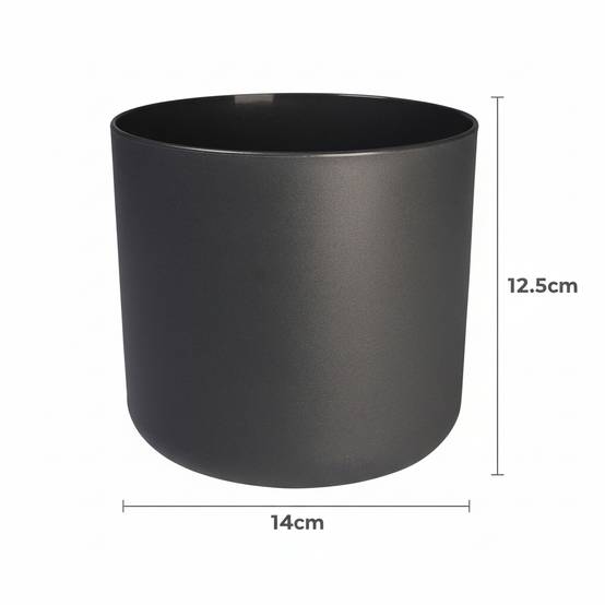 Cache-pot Rond Mat Anthracite 14cm Design Moderne Pour Plantes Intérieur - ComfortXL Green Living - Image 3