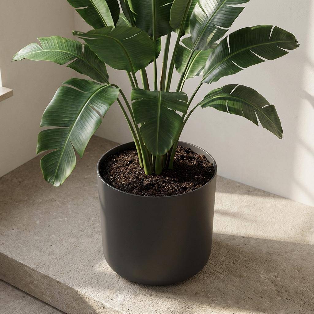 Cache-pot Rond Mat Anthracite 14cm Design Moderne Pour Plantes Intérieur - ComfortXL Green Living - Image 6