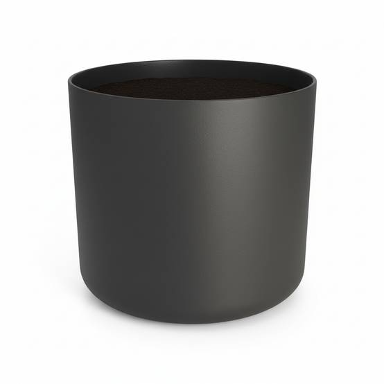 Cache-pot Rond Mat Anthracite 14cm Design Moderne Pour Plantes Intérieur - ComfortXL Green Living - Image 1