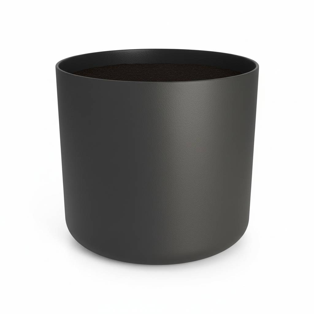 Cache-pot Rond Mat Anthracite 14cm Design Moderne Pour Plantes Intérieur - ComfortXL Green Living - Image 1