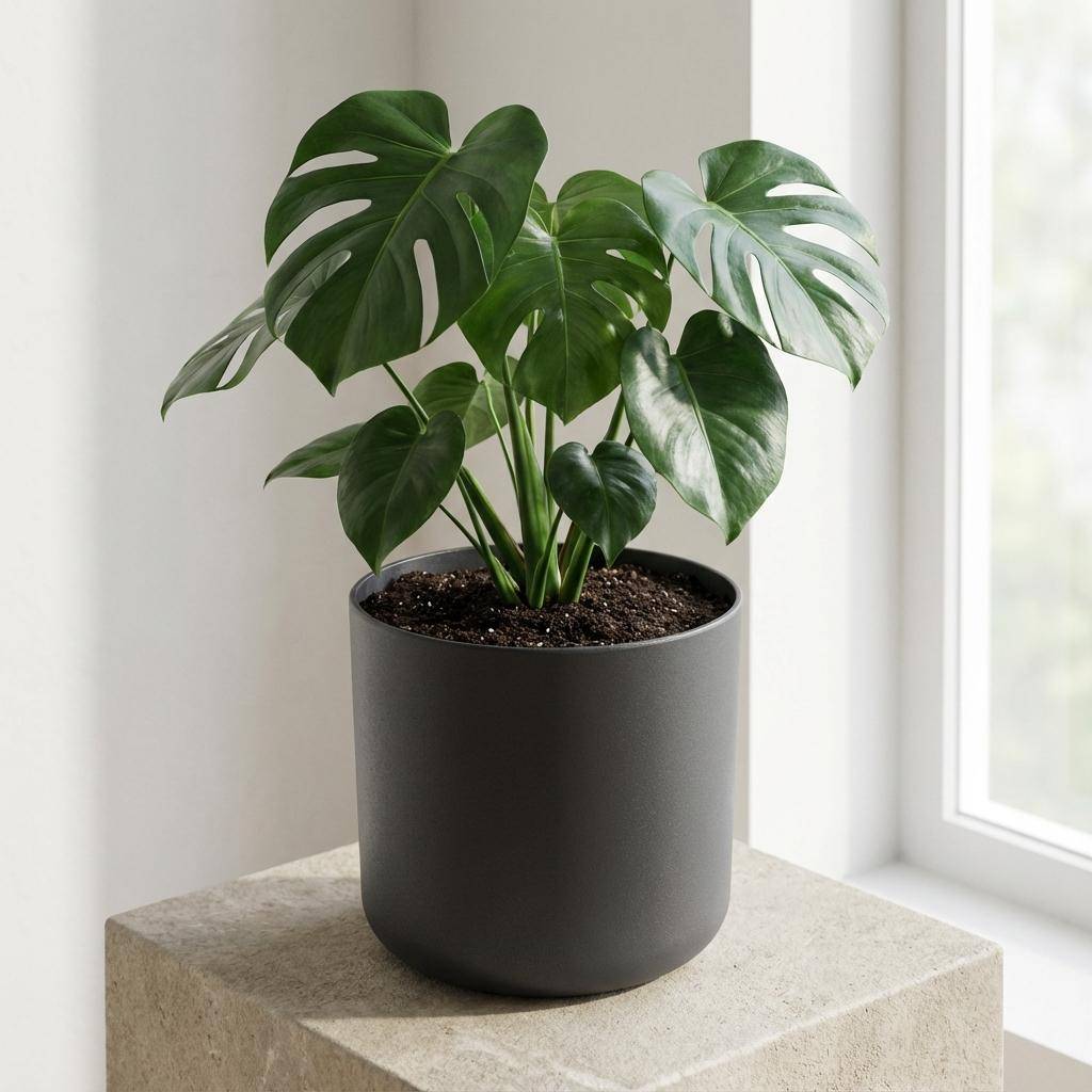 Cache-pot Rond Mat Anthracite 14cm Design Moderne Pour Plantes Intérieur - ComfortXL Green Living - Image 4
