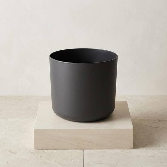 Cache-pot Rond Mat Anthracite 14cm Design Moderne Pour Plantes Intérieur - ComfortXL Green Living - Image 2