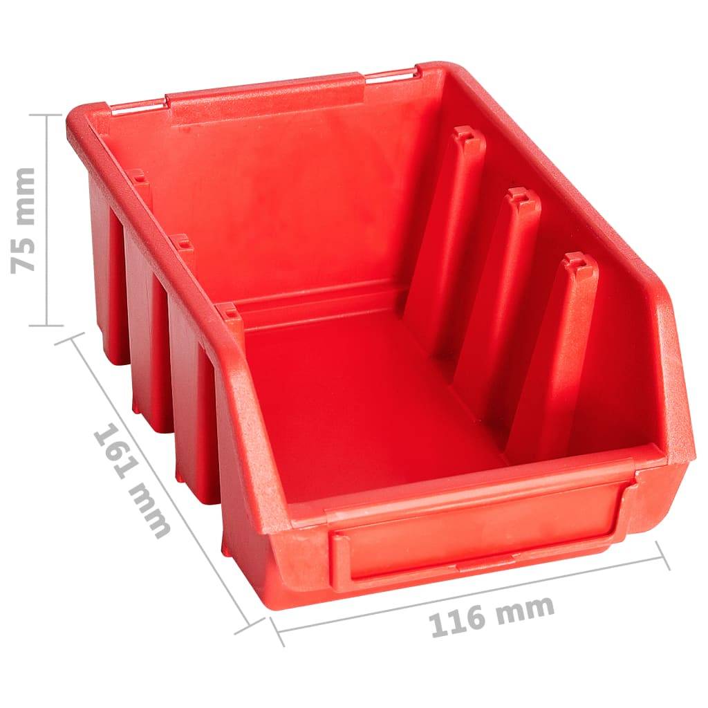 Helloshop26 - Kit de bacs de stockage et panneaux muraux 29 pièces rouge et noir - Imagen 7