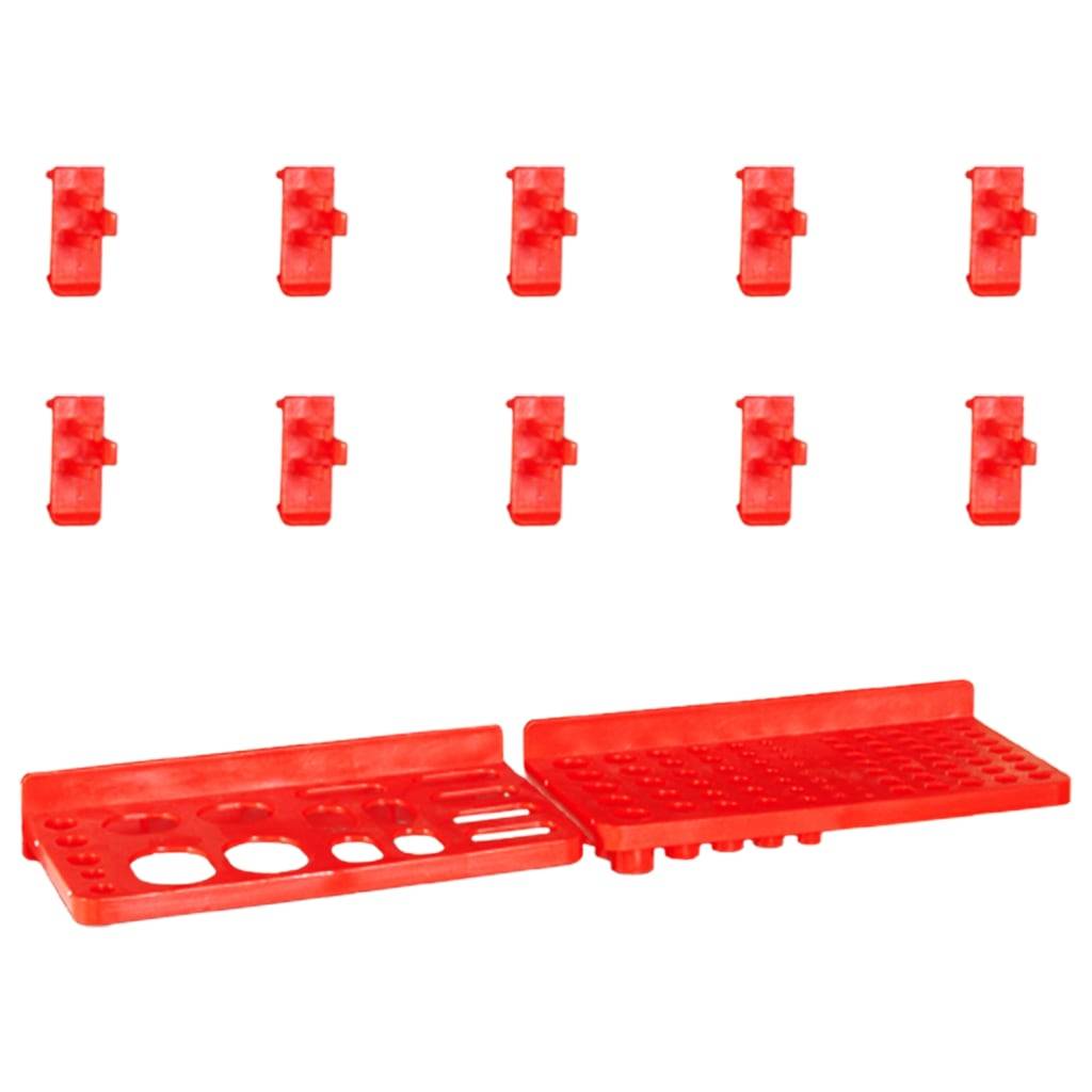Helloshop26 - Kit de bacs de stockage et panneaux muraux 29 pièces rouge et noir - Imagen 4