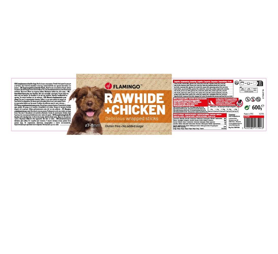 Friandise chien Bâton Blanc avec poulet - Image 3