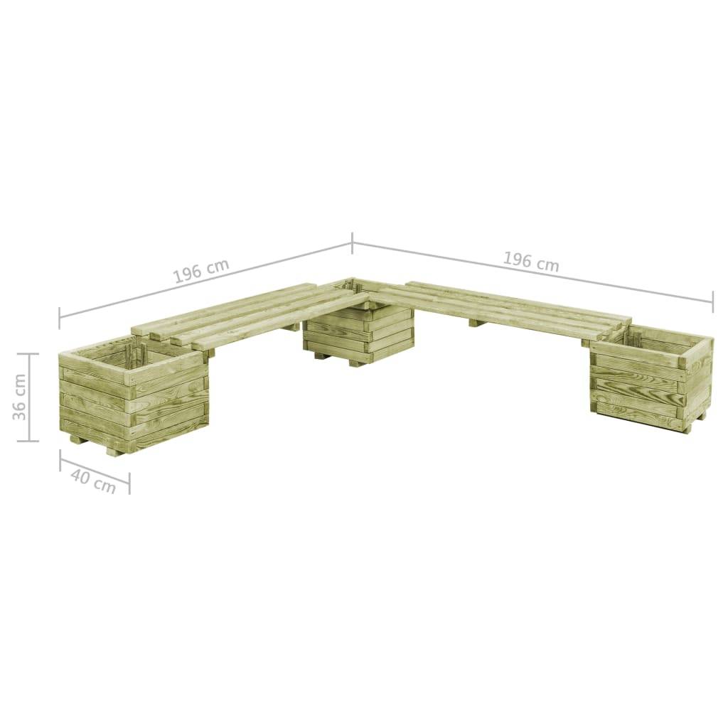 Banc de jardin à jardinières | Banquette De Jardin | Banc Extérieur Bois de pin imprégné Maison Chic - Image 7