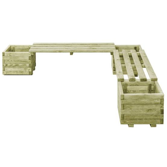 Banc de jardin à jardinières | Banquette De Jardin | Banc Extérieur Bois de pin imprégné Maison Chic - Image 3
