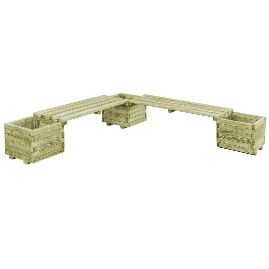 Banc de jardin à jardinières | Banquette De Jardin | Banc Extérieur Bois de pin imprégné Maison Chic - Image 2
