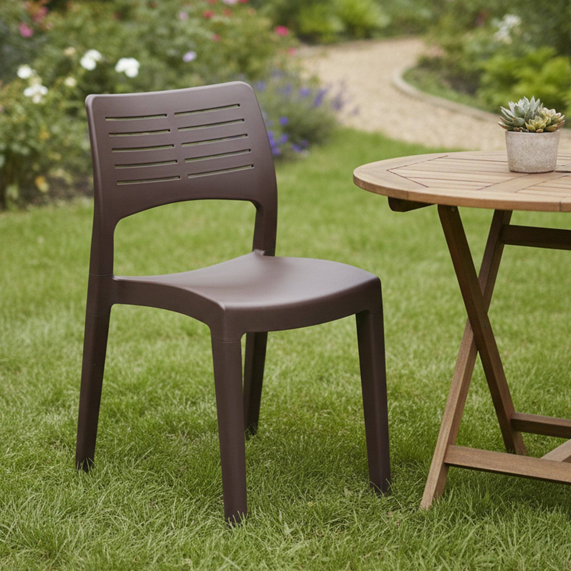 Dmora - Chaise d'extérieur Gaeta, Siège de jardin, Chaise pour table à manger, Fauteuil d'extérieur, 100% Made in Italy, 50x51h82 Cm, Anthracite - Imagen 2