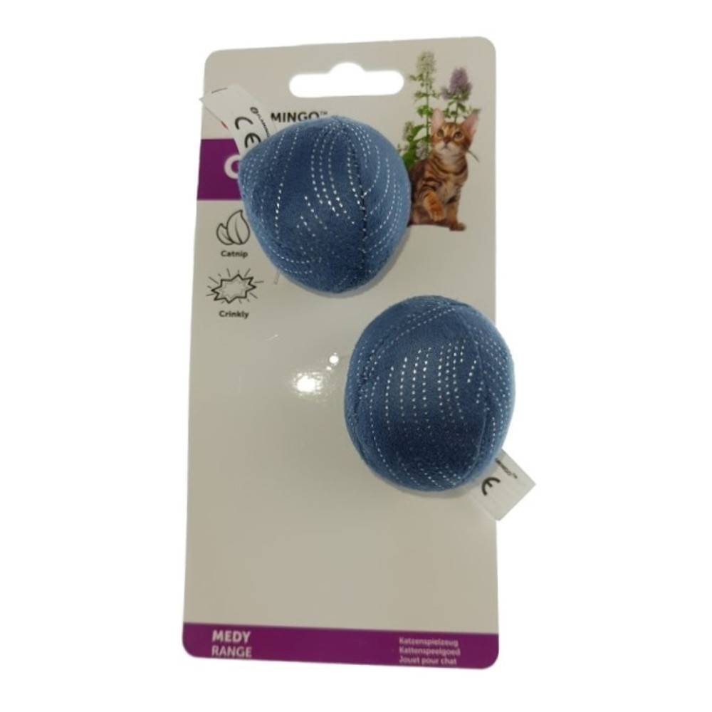 Jouet 2 Balles Medy bleu taille ø 5 cm pour chat - Imagen 3