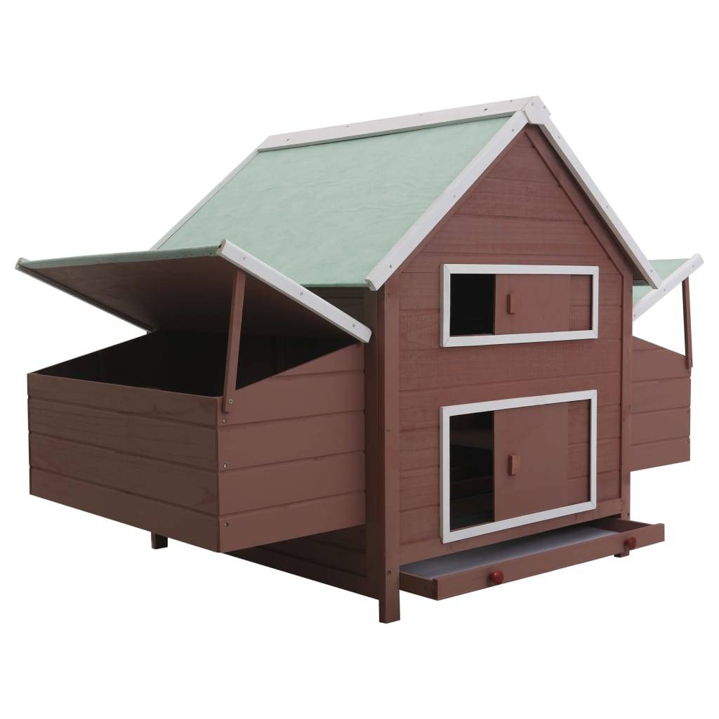 Vidaxl - Poulailler Marron 157x97x110 cm Bois vidaXL 170856 - Imagen 2