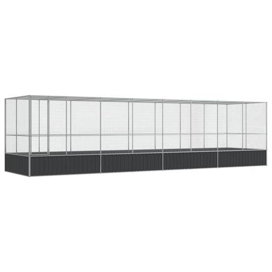 Volière Extérieure Spacieuse Acier Galvanisé 832x207cm Argent - ComfortXL Outdoor Living - Image 2