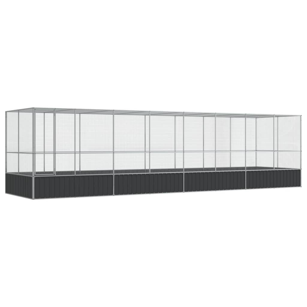 Volière Extérieure Spacieuse Acier Galvanisé 832x207cm Argent - ComfortXL Outdoor Living - Image 2