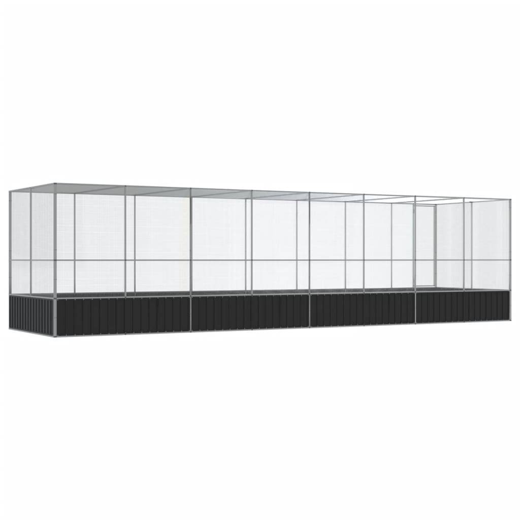 Volière Extérieure Spacieuse Acier Galvanisé 832x207cm Argent - ComfortXL Outdoor Living - Image 5