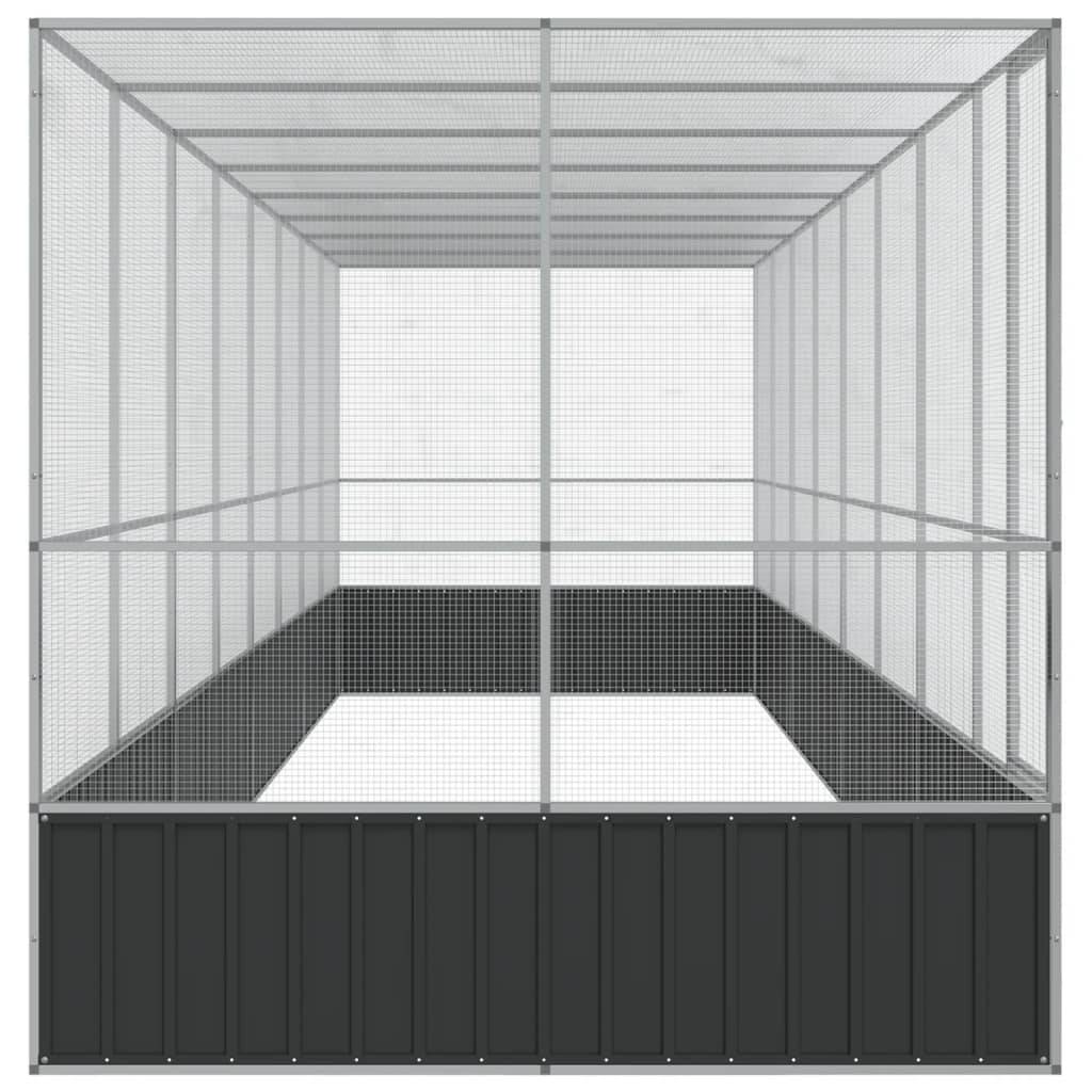 Volière Extérieure Spacieuse Acier Galvanisé 832x207cm Argent - ComfortXL Outdoor Living - Image 4