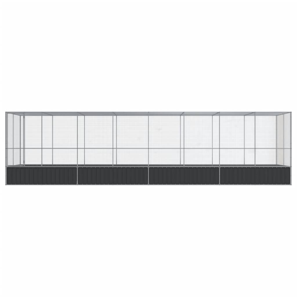 Volière Extérieure Spacieuse Acier Galvanisé 832x207cm Argent - ComfortXL Outdoor Living - Image 3