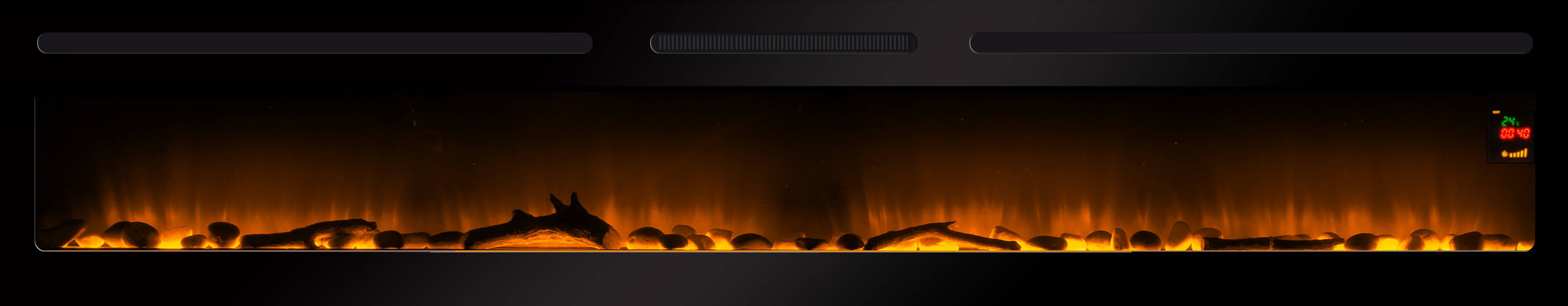 Cheminée électrique Encastrable Élysée Infinity 228 cm Effet Flammes LED Chemin'Arte - Image 1