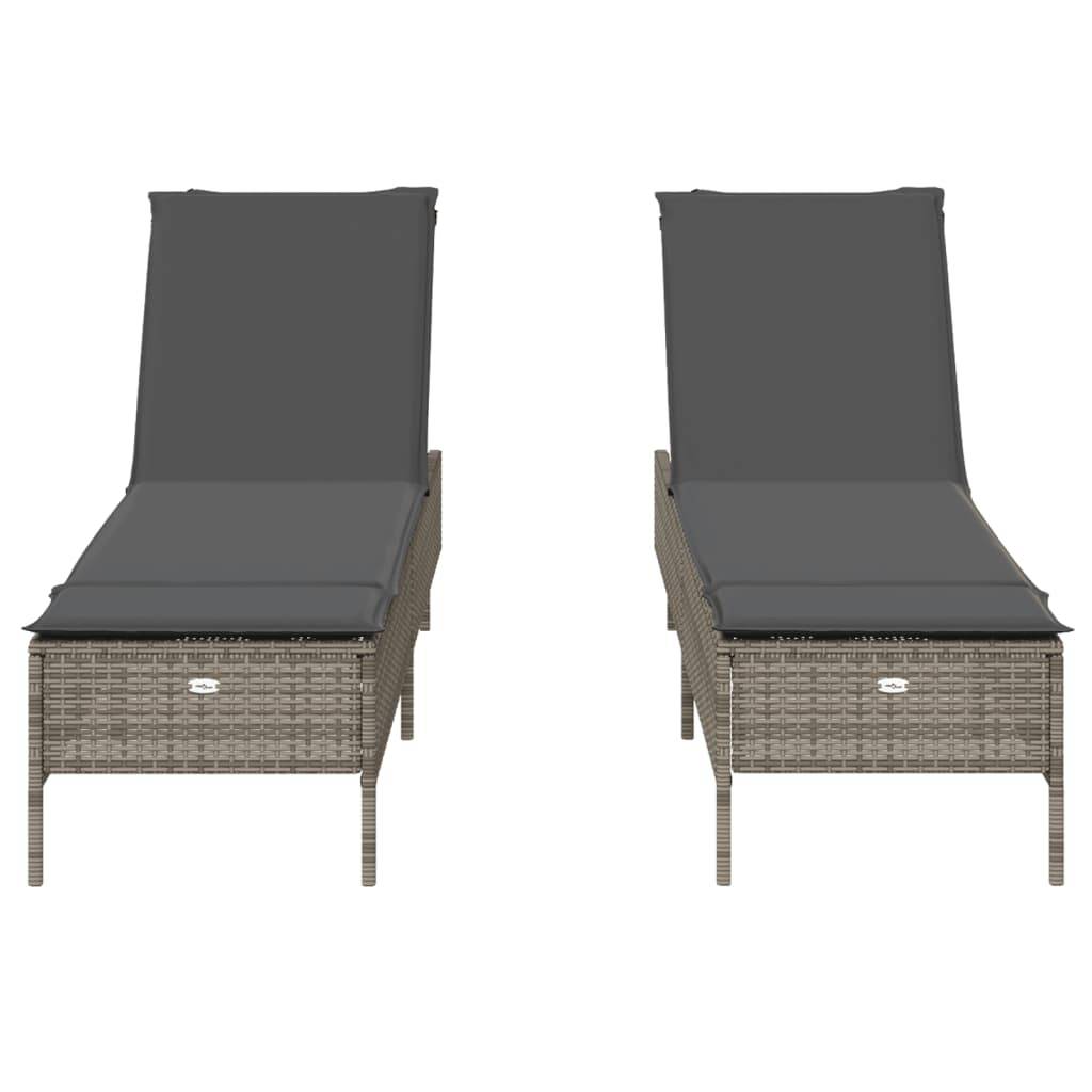 ComfortXL - 2 Transats Jardin Gris Résine Dossier Réglable Coussins Gris Foncé Terrasse – ComfortXL Outdoor Living - Image 5