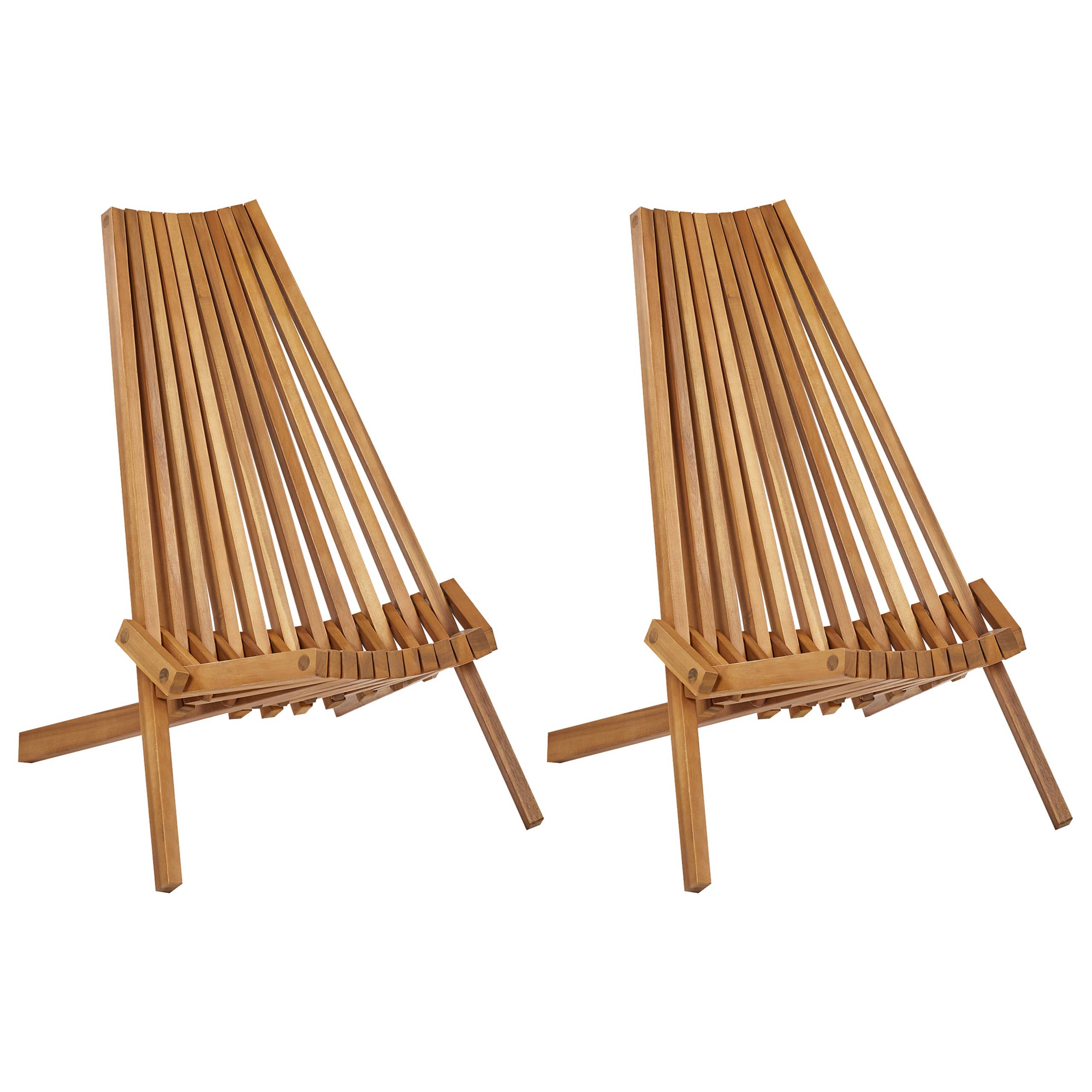 Beliani - Chaise de jardin Acacia Marron BELLANO - Beliani - Imagen 2