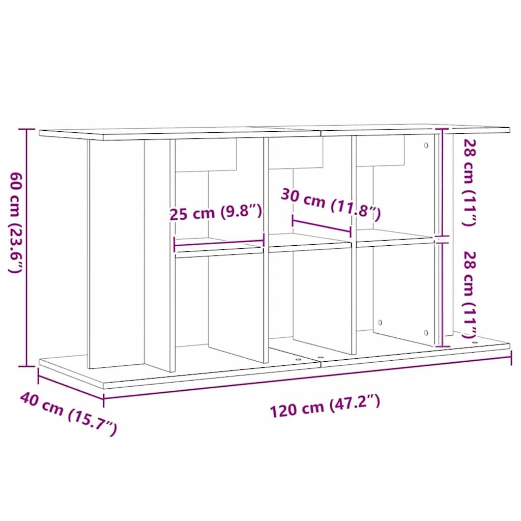 Meuble Support Aquarium 120cm Bois avec Étagères de Rangement Chêne Artisanal - ComfortXL Outdoor Living - Image 9
